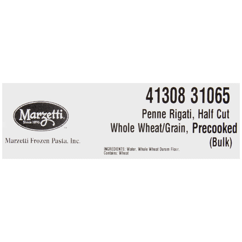 Marzetti Frozen Pasta Whole Wheat Penne Rigati Half Cut 20 Pound Each - 1 Per Case.