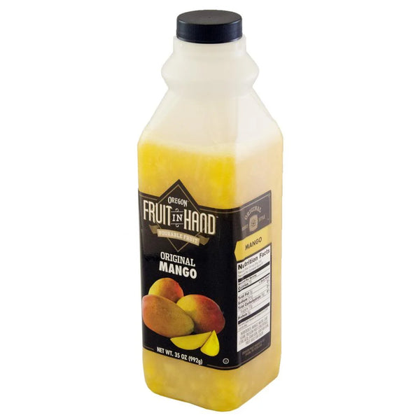 Oregon Fruit Products Fruit In Hand Mango Passionfruit Pourable Fruit Puree 35 Ounce Size - 6 Per Case.