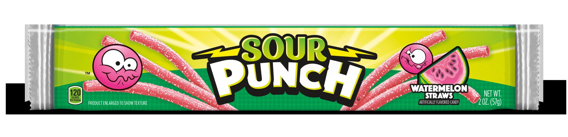 Sour Punch Straws Watermelon Casecaddytray2 Ounce Size - 288 Per Case.