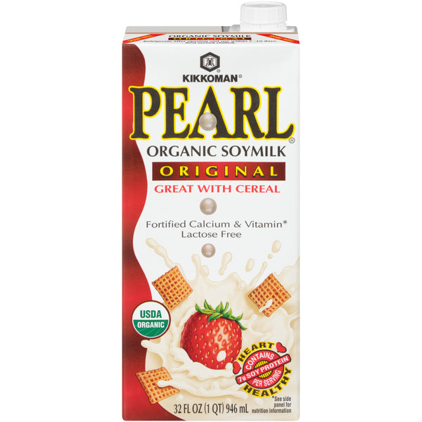 Kikkoman Pearl Organic Soymilk Original FlCase Of 32 Fluid Ounce - 12 Per Case.