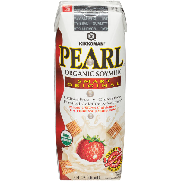 Kikkoman Pearl Organic Soymilk Smart Original 8 Fluid Ounce - 24 Per Case.