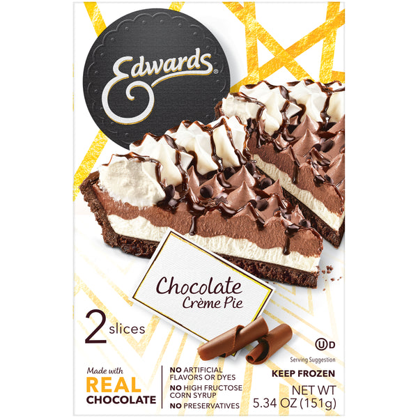 Edwards Singles Desserts Chocolate Creme Pie Slices 5.34 Ounce Size - 12 Per Case.