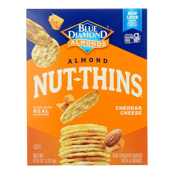 Blue Diamond - Nut Thins - Cheddar Cheese - Case of 12 - 4.25 Ounce.