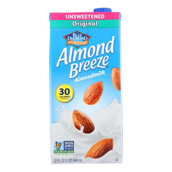 Almond Breeze - Almond Milk - Unsweetened Original - Case of 12 - 32 fl Ounce.