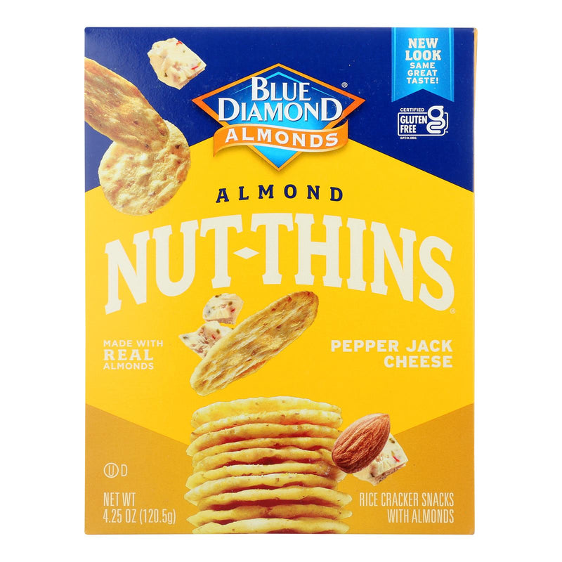 Blue Diamond - Nut Thin Crackers - Pepper Jack - Case of 12 - 4.25 Ounce.