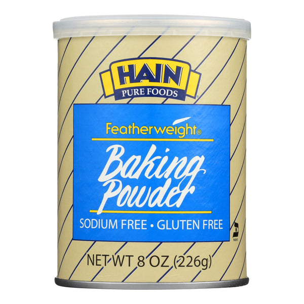 Hain Baking Powder - Featherweight - Case of 12 - 8 Ounce.