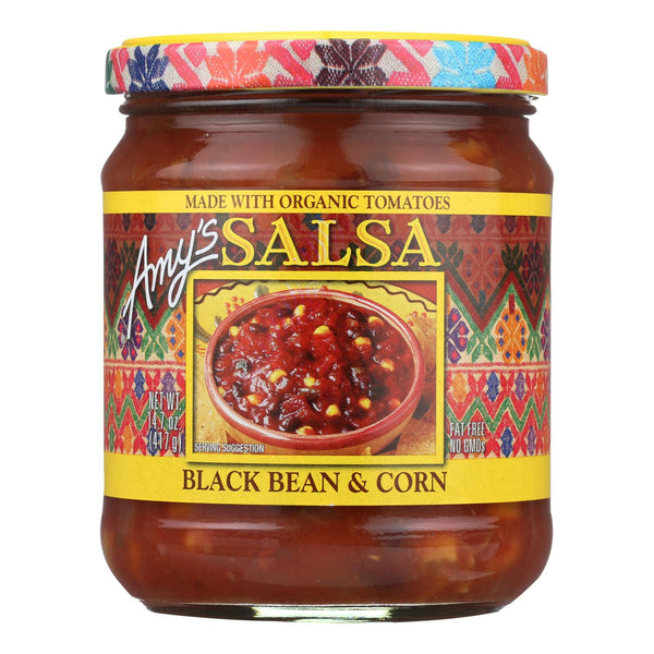 Amy's - Black Bean & Corn Salsa - Made with Organic Ingredients - Case of 6 - 14.7 Ounce