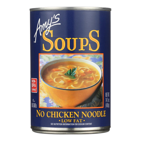 Amy's - Organic Low Fat No-Chicken Nooodle Soup - Case of 12 - 14.1 Ounce