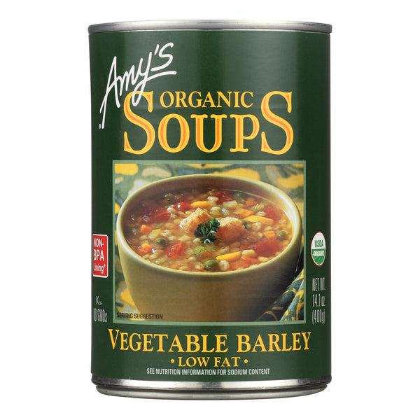 Amy's - Organic Low Fat Vegetable Barley Soup - Case of 12 - 14.1 Ounce