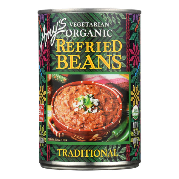 Amy's - Organic Traditional Refried Beans - Case of 12 - 15.4 Ounce.