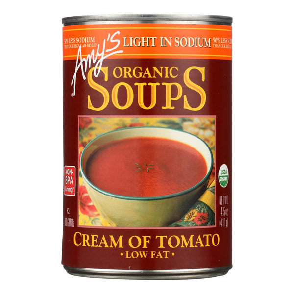 Amy's - Organic Low Sodium Cream of Tomato Soup - Case of 12 - 14.5 Ounce