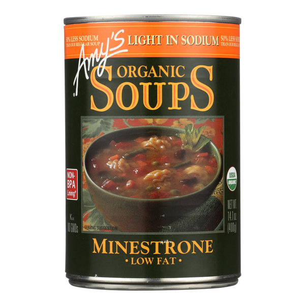 Amy's - Organic Low Sodium Minestrone Soup - Case of 12 - 14.1 Ounce