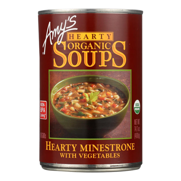 Amy's - Organic Hearty Vegetable Minestrone Soup - Case of 12 - 14.1 Ounce