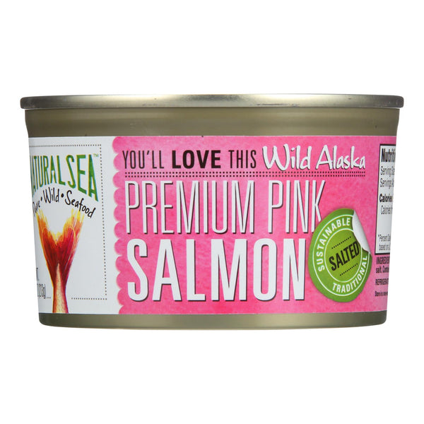 Natural Sea Wild Pink Salmon, Salted - Case of 12 - 7.5 Ounce