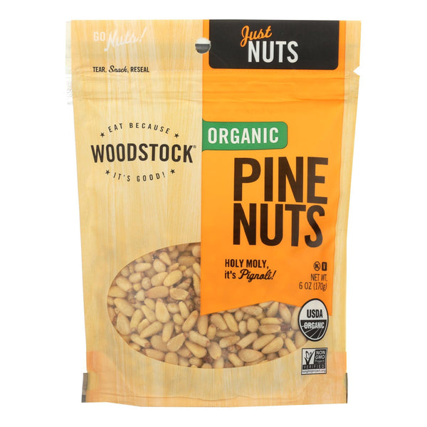 Woodstock Organic Pine Nuts - Case of 8 - 6 Ounce