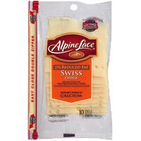 Deli Alpine Lace Reduced Fat Swiss Cheese(Shingles) 8 Ounce Size - 12 Per Case.