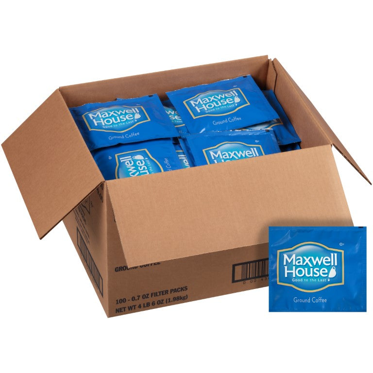 Maxwell House Ground Coffee Filter Packs 100 Case Pack