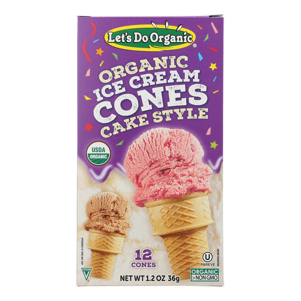 Let's Do Organics Ice Cream Cones - Organic - Case of 12 - 1.2 Ounce.