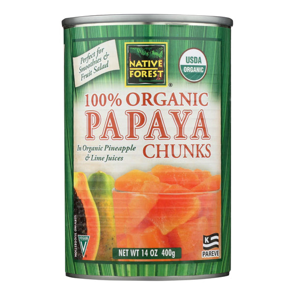 Native Forest Organic Chunks - Papaya - Case of 6 - 14 Ounce.