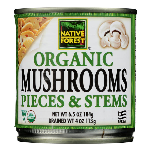 Native Forest Organic Mushrooms - Pieces and Stems - Case of 12 - 4 Ounce.