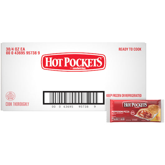 Hot Pockets Pepperoni Pizza 4 Ounce Size - 30 Per Case.