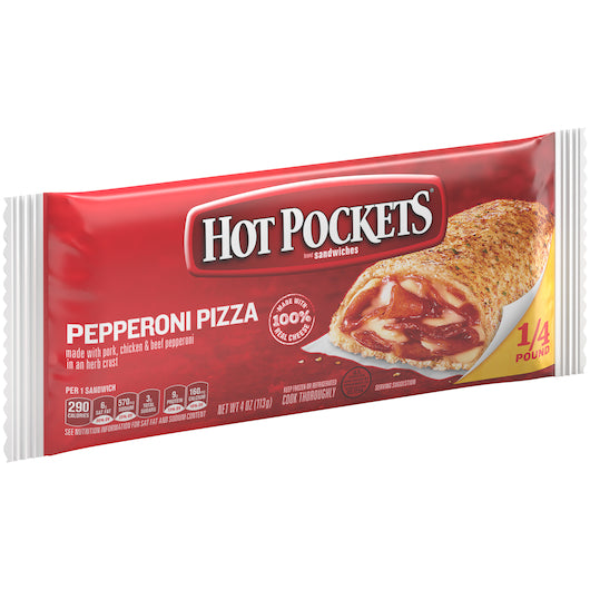Hot Pockets Pepperoni Pizza 4 Ounce Size - 30 Per Case.