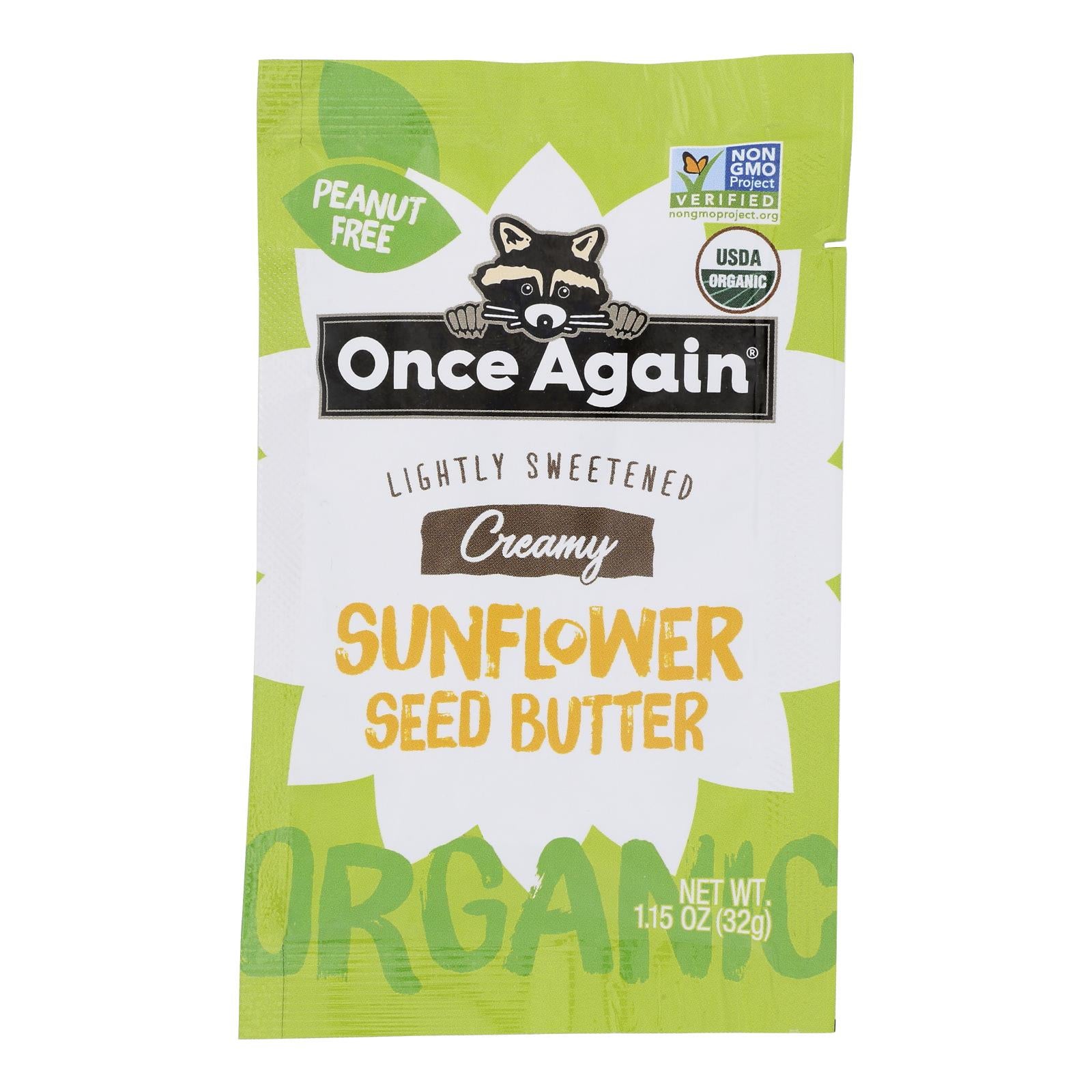 Once Again Organic Sunflower Seed Butter  - Case of 10 - 1.15 Ounce