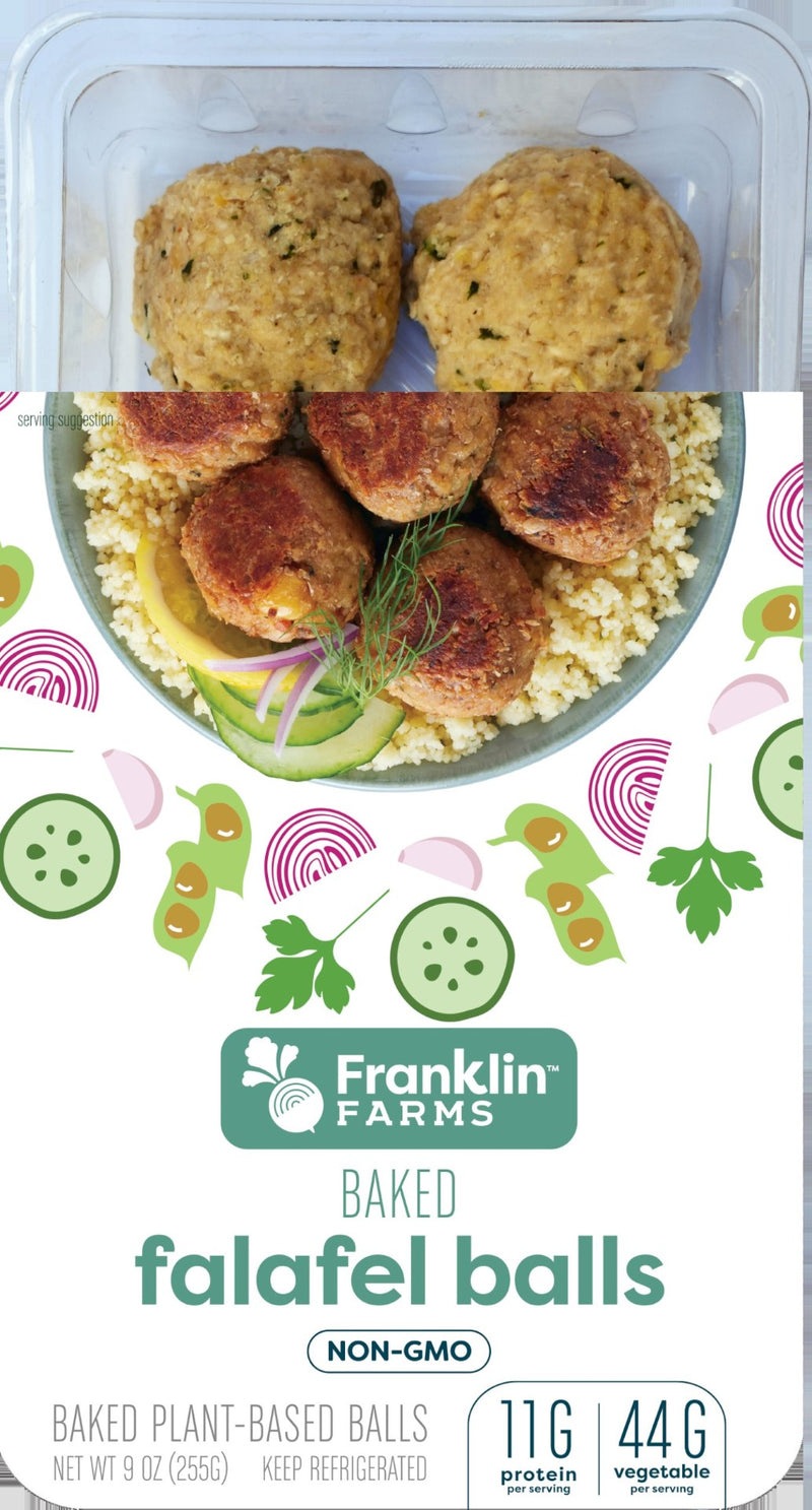 Franklin Farms Falafel Balls Vertical 9 Ounce Size - 6 Per Case.