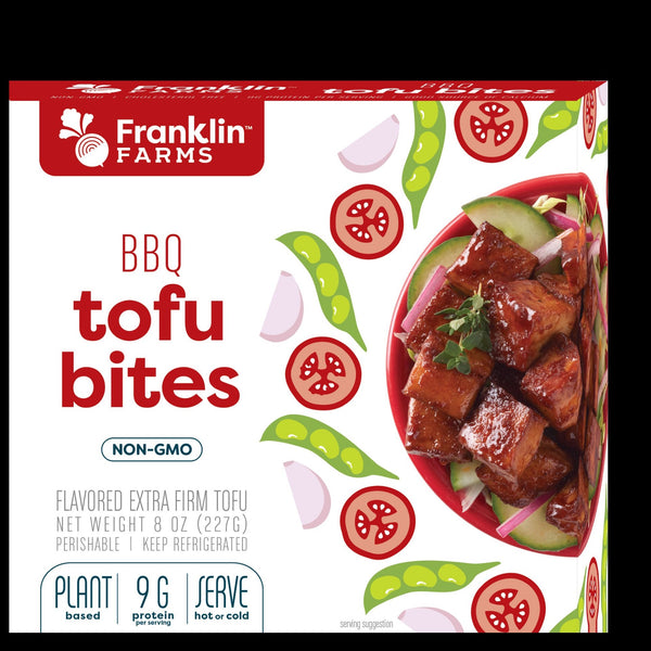 Franklin Farms Barbecue Tofu Bites 8 Ounce Size - 6 Per Case.