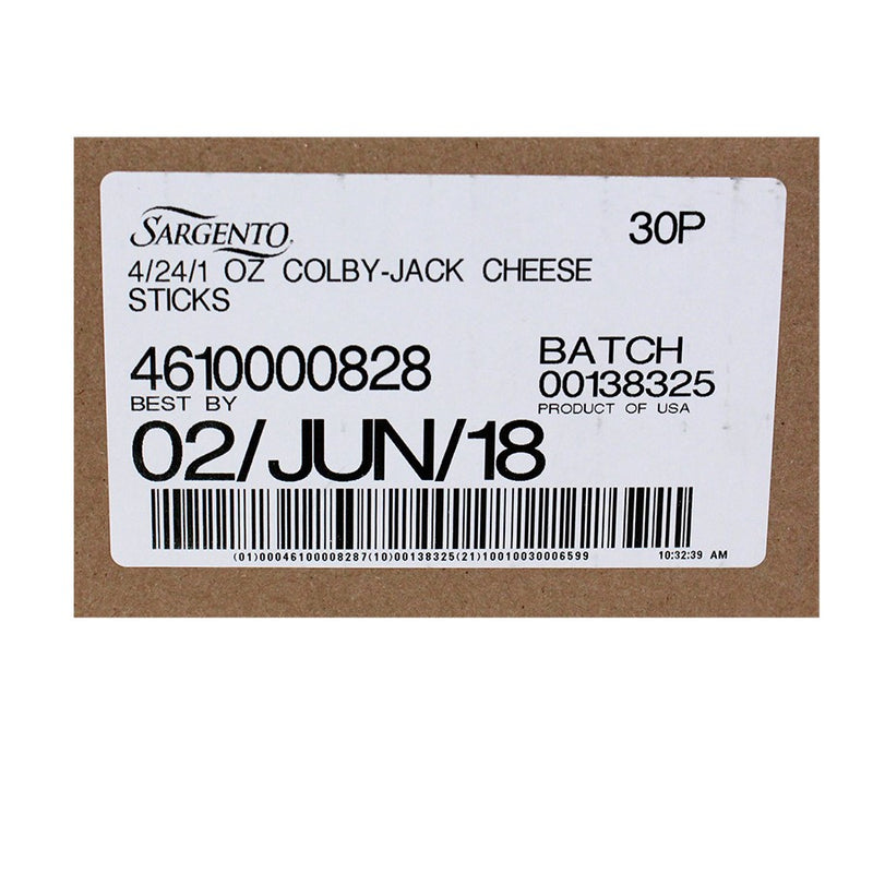 Sargento Colby Jack Sticks 1 Ounce Size - 96 Per Case.