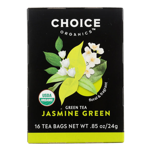 Choice Organic Teas Jasmine Green Tea - 16 Tea Bags - Case of 6
