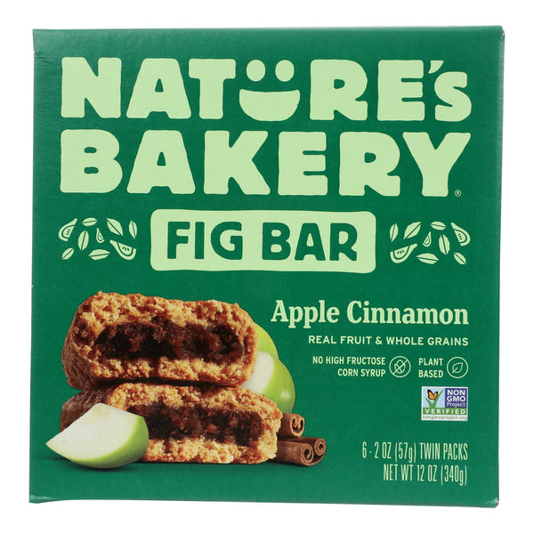 Nature's Bakery Stone Ground Whole Wheat Fig Bar - Apple Cinnamon - Case of 6 - 2 Ounce.