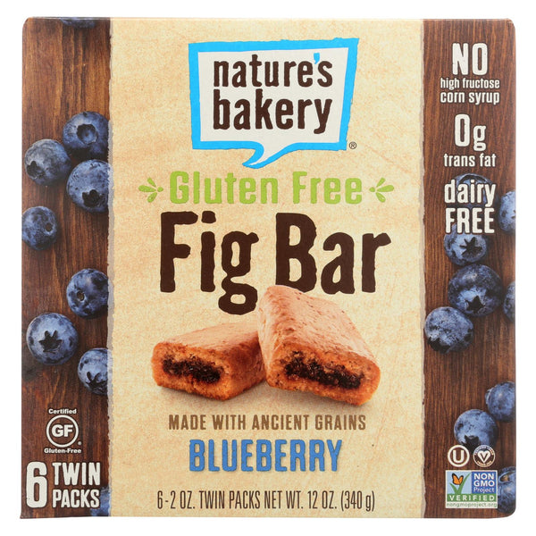 Nature's Bakery Gluten Free Fig Bar - Blueberry - Case of 6 - 2 Ounce.