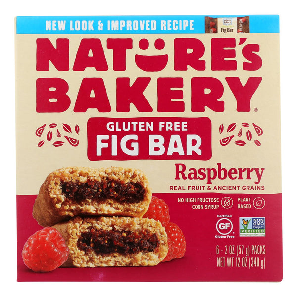 Nature's Bakery Gluten Free Fig Bar - Raspberry - Case of 6 - 2 Ounce.