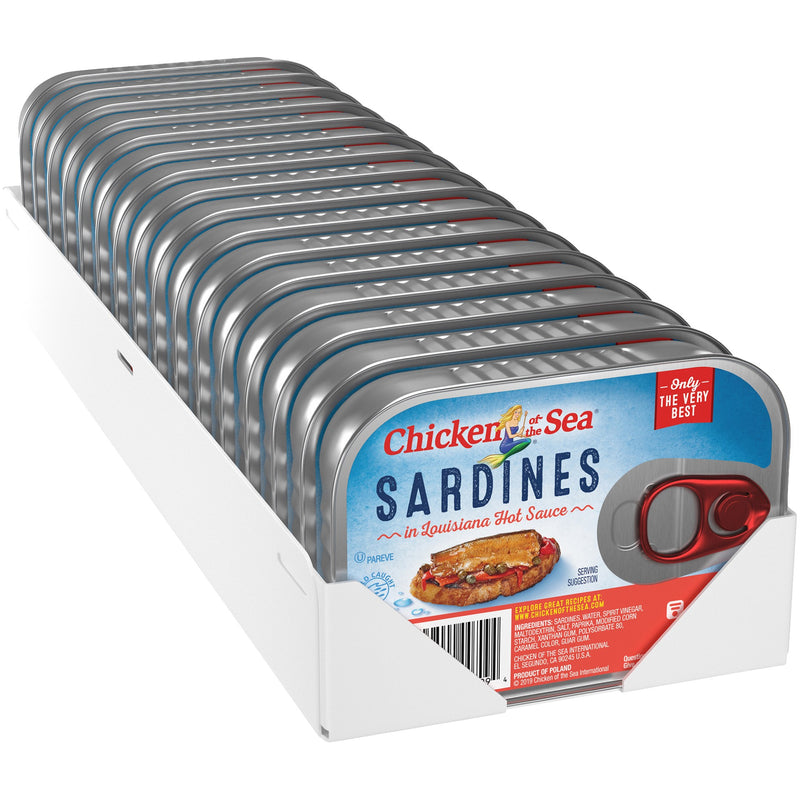 Chicken Of The Sea Sardines In Louisiana Hotsauce 3.75 Ounce Size - 18 Per Case.