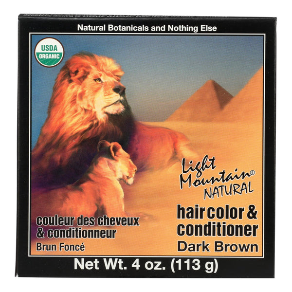 Light Mountain Organic Hair Color and Conditioner - Dark Brown - 4 Ounce