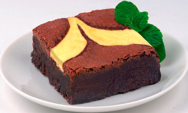 David's Brownie Cheesecake Uniced Pre-Cut 4 Ounce Size - 48 Per Case.