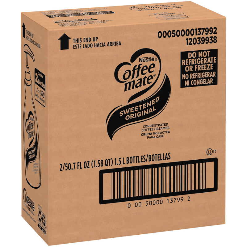 Coffee Mate Sweetened Original Concentrate Pump Bottle 1.58 Qt - 2 Per Case.