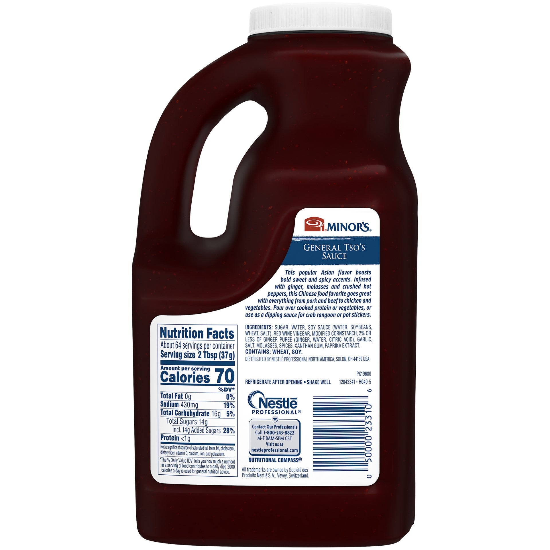 Minor's General Tso's Ready-To-Use Sauce 0.5 Gallon - 4 Per Case.