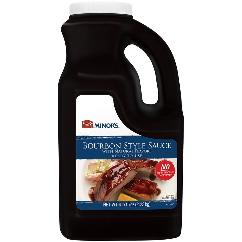 Minor's Bourbon Style Sauce Ready-To-Use 0.5 Gallon - 4 Per Case.