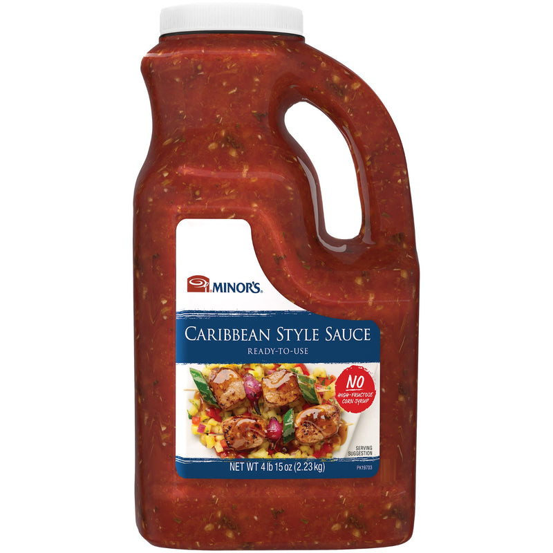 Minor's Caribbean Style Sauce Ready-To-Use 0.5 Gallon - 4 Per Case.