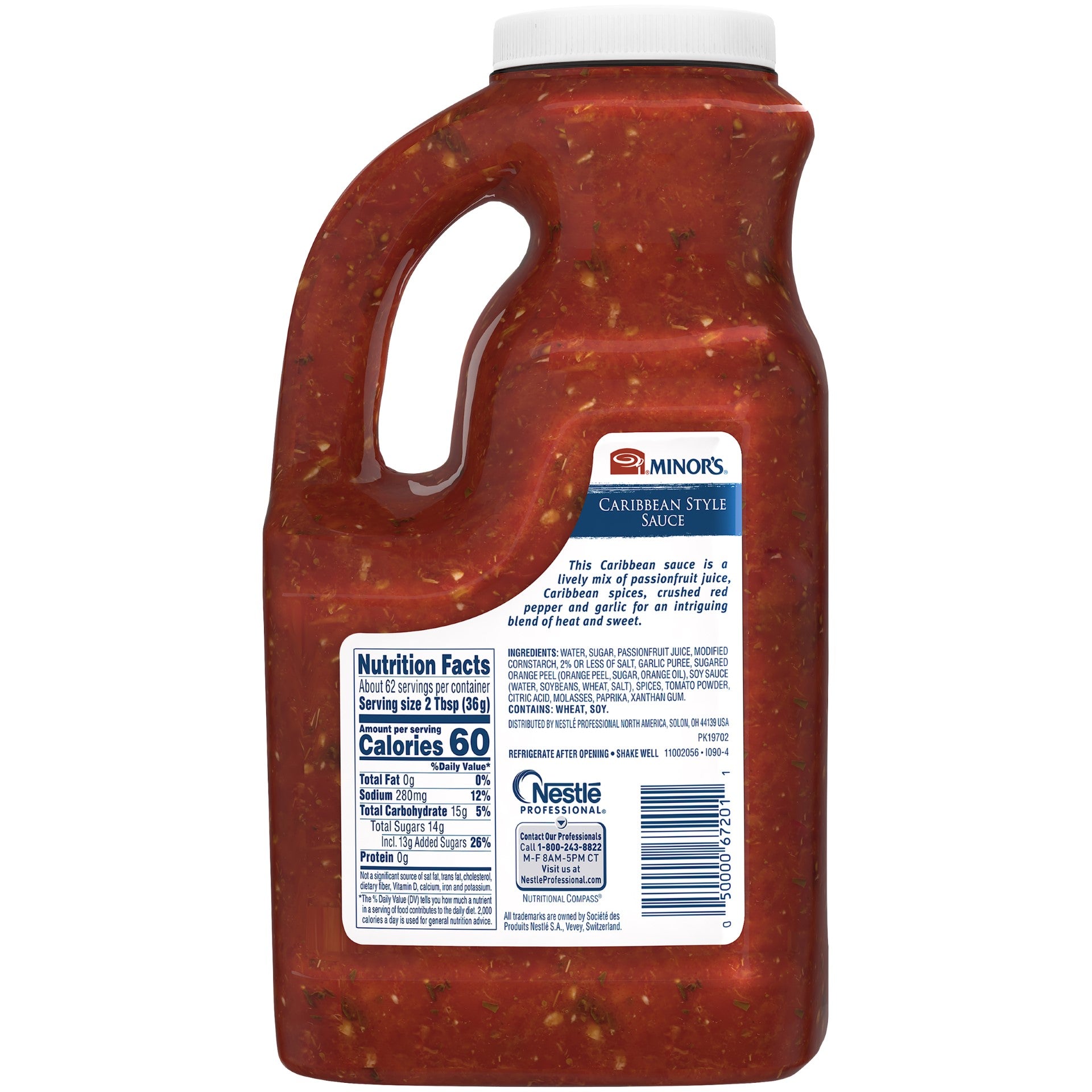 Minor's Caribbean Style Sauce Ready-To-Use 0.5 Gallon - 4 Per Case.