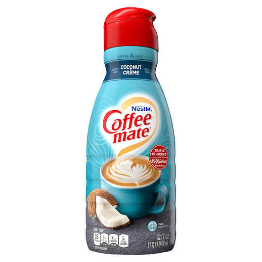 Coffee-Mate Liquid Coconut Cream, 32 Fluid Ounces, 6 per case