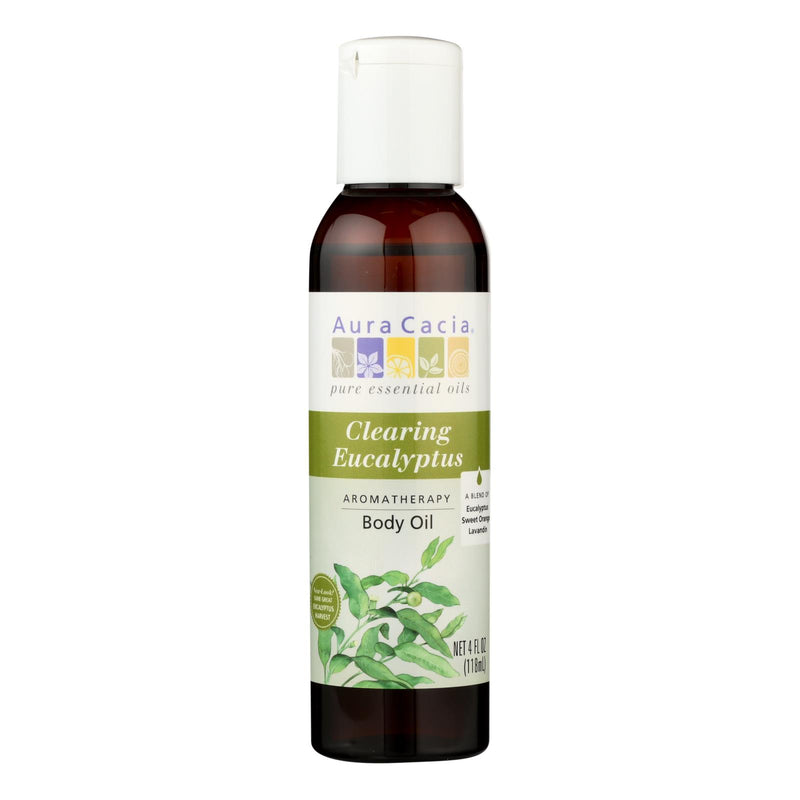 Aura Cacia - Aromatherapy Bath Body and Massage Oil Eucalyptus Harvest - 4 fl Ounce