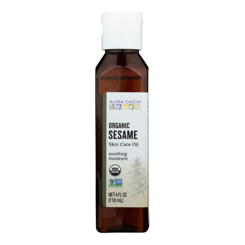 Aura Cacia - Organic Aromatherapy Sesame Oil - 4 fl Ounce