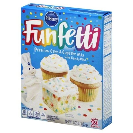 Pillsbury Funfetti Cake & Cupcake Mix, 15.25 Ounce Size - 12 Per Case.