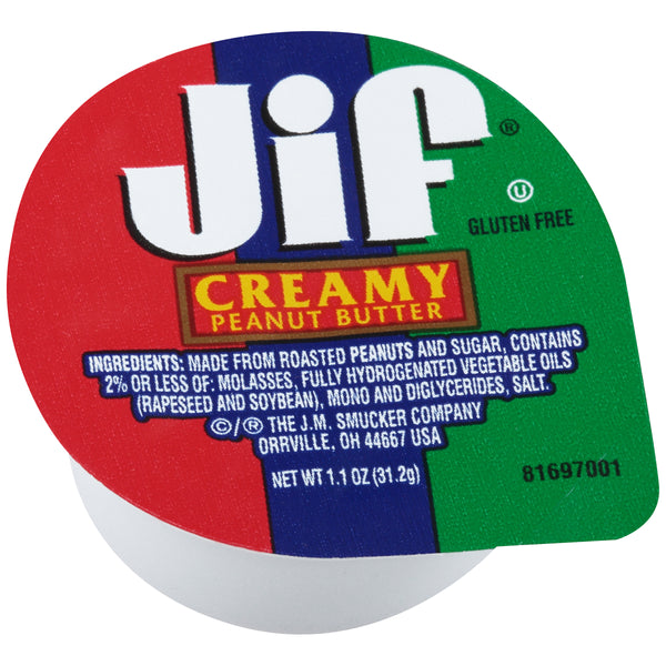 Jif Portion Control Peanut Butter 1.1 Ounce Size - 120 Per Case.
