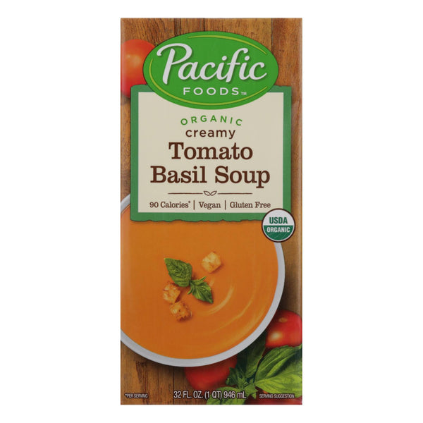 Pacific Natural Foods Tomato Basil Soup - Creamy - Case of 12 - 32 Fl Ounce.