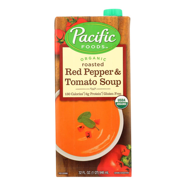 Pacific Natural Foods Red Pepper and Tomato Soup - Roasted - Case of 12 - 32 Fl Ounce.