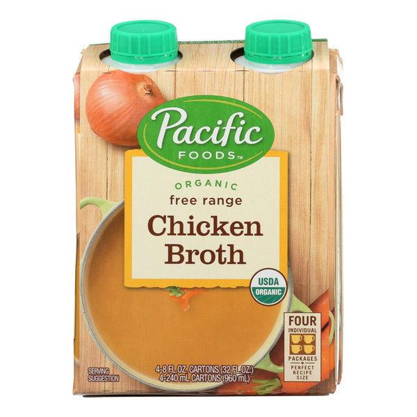 Pacific Natural Foods Chicken Broth - Free Range - Case of 6 - 8 Fl Ounce.